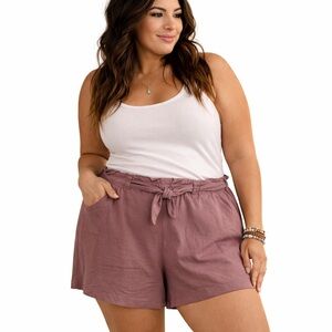 NWT REITMANS pink plus size shorts 3X soft bermudas Elastic high waist band